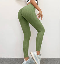 Load image into Gallery viewer, Seamless Gridding Wrinkle Skinny Close-fitting Yoga Pants
