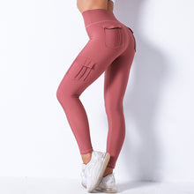 Lade das Bild in den Galerie-Viewer, Solid Color Pockets Butt Lift Leggings Fitness Yoga Pants
