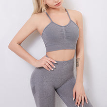 Load image into Gallery viewer, Female fitness high waist seamless gym yoga set
