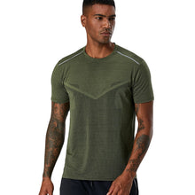 將圖片載入圖庫檢視器 Men Fitness Training Jogging Short sleeve Sports wear T-shirt with Jacquard
