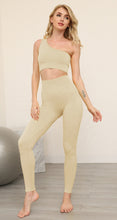 Load image into Gallery viewer, Solid Color Seamless Fitness One Shoulder Yoga Set
