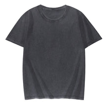 將圖片載入圖庫檢視器 Retro Stone acid Wash Short Sleeve Plus Size Round Neck T Shirt Unisex
