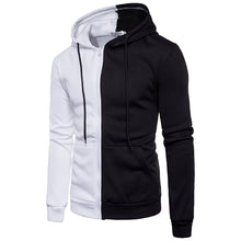 Load image into Gallery viewer, Blank two tone sweatshirt with zipper mens color block hoodie
