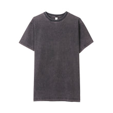 將圖片載入圖庫檢視器 Retro Stone acid Wash Short Sleeve Plus Size Round Neck T Shirt Unisex
