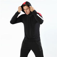 Load image into Gallery viewer, Mans joggers hoodie sweatshirt with color block sleeve

