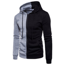 Load image into Gallery viewer, Blank two tone sweatshirt with zipper mens color block hoodie
