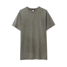 Cargar imagen en el visor de la galería, Retro Stone acid Wash Short Sleeve Plus Size Round Neck T Shirt Unisex
