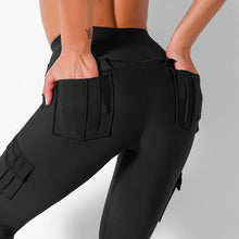 Cargar imagen en el visor de la galería, Solid Color Pockets Butt Lift Leggings Fitness Yoga Pants
