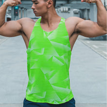 Cargar imagen en el visor de la galería, Breathable bodybuilding stringers printed sleeveless back tank tops for men

