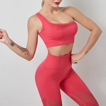 Load image into Gallery viewer, One Shoulder Athletic Wear Gym Butt Lift Yoga Sets
