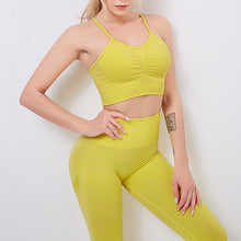 Cargar imagen en el visor de la galería, Female fitness high waist seamless gym yoga set
