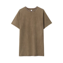 Load image into Gallery viewer, Retro Stone acid Wash Short Sleeve Plus Size Round Neck T Shirt Unisex
