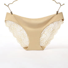 Load image into Gallery viewer, Seamless sexy mature transparent lace ice silk brief
